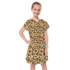 Leopard Heart 01 Kids  Drop Waist Dress by jumpercat