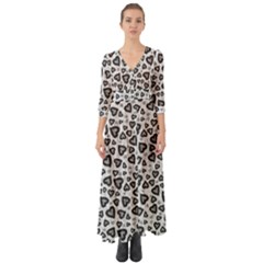 Leopard Heart 02 Button Up Boho Maxi Dress by jumpercat