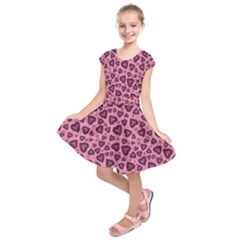 Leopard Heart 03 Kids  Short Sleeve Dress by jumpercat