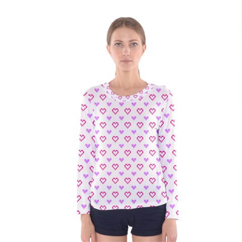 Pixel Hearts Women s Long Sleeve Tee by jumpercat