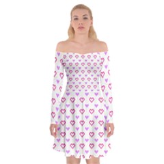 Pixel Hearts Off Shoulder Skater Dress by jumpercat