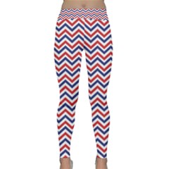 Navy Chevron Classic Yoga Leggings by jumpercat