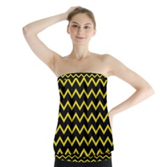 Yellow Chevron Strapless Top by jumpercat