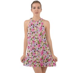 Gardenia Sweet Halter Tie Back Chiffon Dress by jumpercat