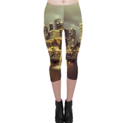 Singapore City Urban Skyline Capri Leggings  by BangZart