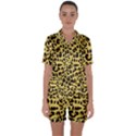 Animal Fur Skin Pattern Form Satin Short Sleeve Pyjamas Set View1