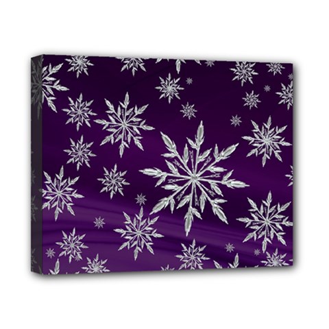 Christmas Star Ice Crystal Purple Background Canvas 10  X 8  by BangZart