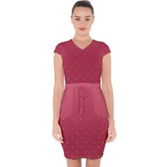 Strawberry Pattern Capsleeve Drawstring Dress  by jumpercat