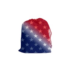 America Patriotic Red White Blue Drawstring Pouches (small)  by BangZart