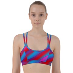 Diagonal Gradient Vivid Color 3d Line Them Up Sports Bra by BangZart