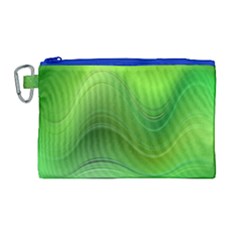 Green Wave Background Abstract Canvas Cosmetic Bag (large) by BangZart