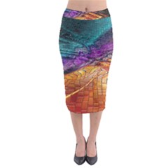 Graphics Imagination The Background Midi Pencil Skirt by BangZart