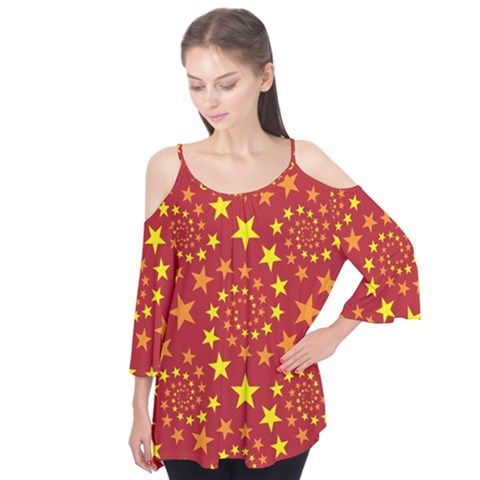 Star Stars Pattern Design Flutter Tees by BangZart