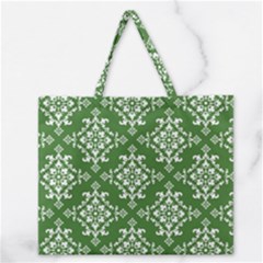 St Patrick S Day Damask Vintage Zipper Large Tote Bag by BangZart