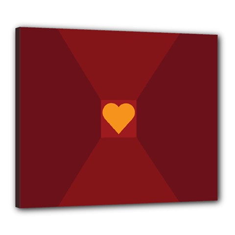 Heart Red Yellow Love Card Design Canvas 24  X 20  by BangZart