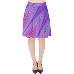 Purple Star Sun Sunshine Fractal Velvet High Waist Skirt by BangZart