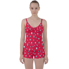 Panda Pattern Tie Front Two Piece Tankini by Valentinaart