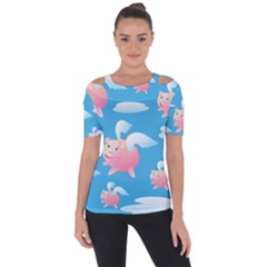 Flying Piggys Pattern Short Sleeve Top by Bigfootshirtshop