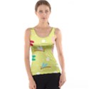 Colorful Dragonflies And White Flowers Pattern Tank Top View1