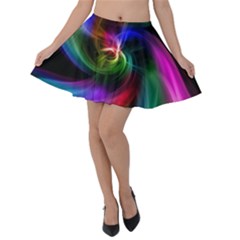 Peacock Bird Animal Feather Velvet Skater Skirt by Celenk