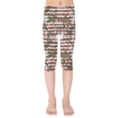 Grunge Textured Abstract Pattern Kids  Capri Leggings  by dflcprints