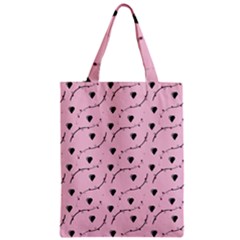 Love Hearth Pink Pattern Zipper Classic Tote Bag by Celenk