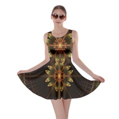 Fractal Floral Mandala Abstract Skater Dress by Celenk