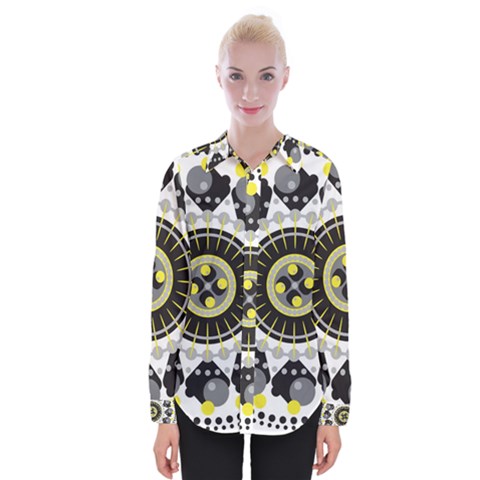 Mandala Geometric Design Pattern Womens Long Sleeve Shirt by Celenk