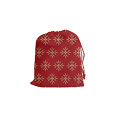 Pattern Background Holiday Drawstring Pouches (small)  by Celenk