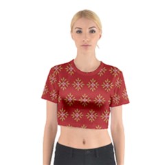 Pattern Background Holiday Cotton Crop Top by Celenk