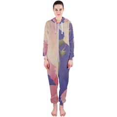 Fabric Textile Abstract Pattern Hooded Jumpsuit (ladies)  by Celenk