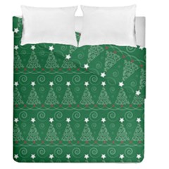 Christmas Tree Holiday Star Duvet Cover Double Side (queen Size) by Celenk