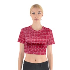 Textile Texture Spotted Fabric Cotton Crop Top by Celenk