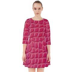 Textile Texture Spotted Fabric Smock Dress by Celenk