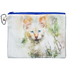 Cat Animal Art Abstract Watercolor Canvas Cosmetic Bag (xxl) by Celenk