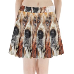 Dog Basset Pet Art Abstract Pleated Mini Skirt by Celenk