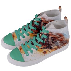 Dog Animal Pet Art Abstract Women s Mid-top Canvas Sneakers by Celenk