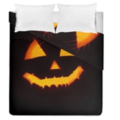 Pumpkin Helloween Face Autumn Duvet Cover Double Side (queen Size) by Celenk