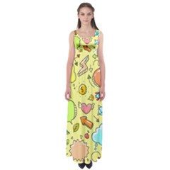 Cute Sketch Child Graphic Funny Empire Waist Maxi Dress by Celenk