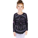 Fractal Abstract Purple Majesty Kids  Long Sleeve Tee View1