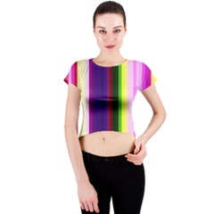 Abstract Background Pattern Textile 2 Crew Neck Crop Top by Celenk