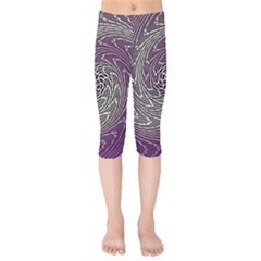 Graphic Abstract Lines Wave Art Kids  Capri Leggings  by Celenk