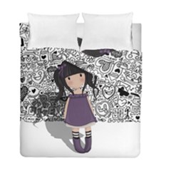 Dolly Girl In Purple Duvet Cover Double Side (full/ Double Size) by Valentinaart