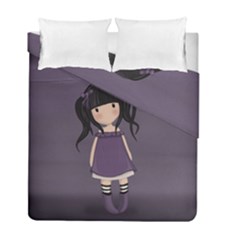 Dolly Girl In Purple Duvet Cover Double Side (full/ Double Size) by Valentinaart