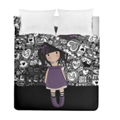 Dolly Girl In Purple Duvet Cover Double Side (full/ Double Size) by Valentinaart