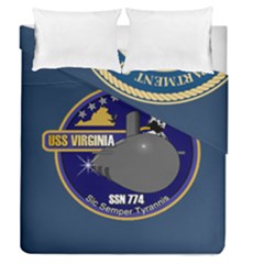 Uss Virginia (ssn 774) Crest Duvet Cover Double Side (queen Size) by Bigfootshirtshop