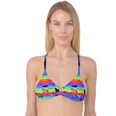 Horses In Rainbow Reversible Tri Bikini Top by CosmicEsoteric