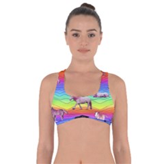 Horses In Rainbow Got No Strings Sports Bra by CosmicEsoteric