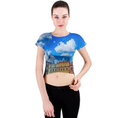 Buildings Architecture Architectural Crew Neck Crop Top by Celenk