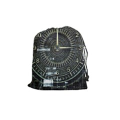 Time Machine Science Fiction Future Drawstring Pouches (medium)  by Celenk